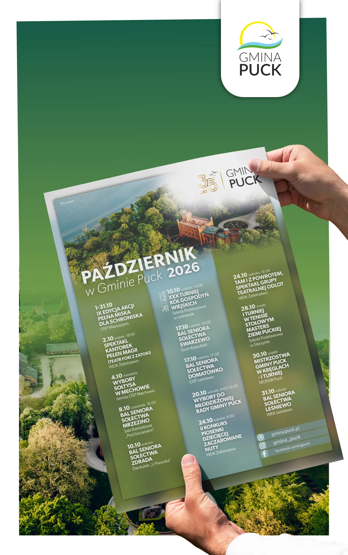 Październik w gminie Puck. Kalendarz wydarzeń, spotkań i turniejów