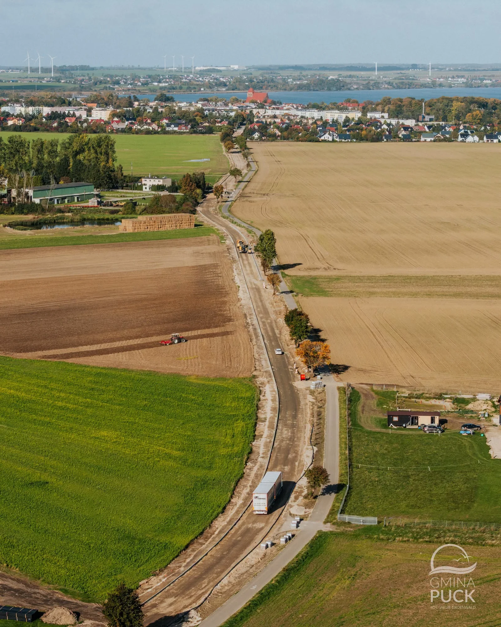 Przebudowa drogi Błądzikowo-Puck. Trwają prace na trasie powiatowej