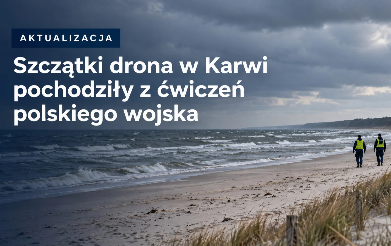 Szczątki drona na plaży w Karwi. MON wyjaśnia, skąd pochodziły