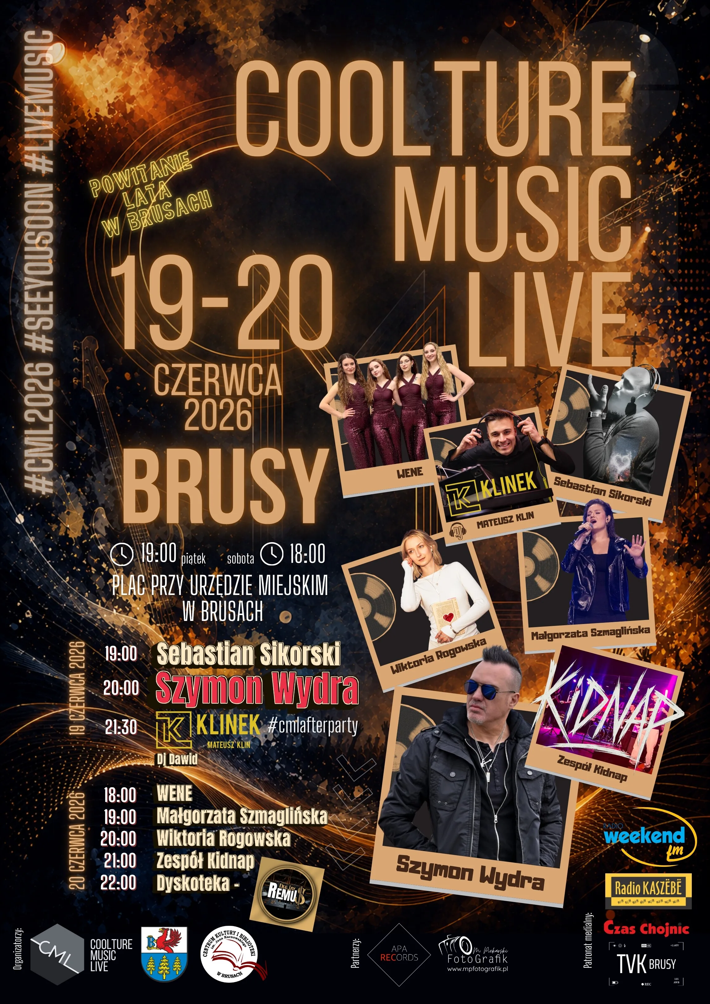 Coolture Music Live 2026 w Brusach. Zagra Szymon Wydra z Carpe Diem