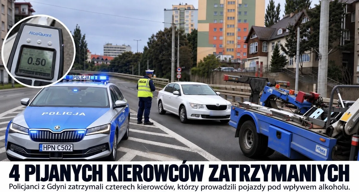 Gdynia. Cztery osoby zatrzymane za jazdę po alkoholu jednego dnia